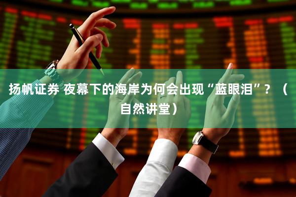 扬帆证券 夜幕下的海岸为何会出现“蓝眼泪”？（自然讲堂）
