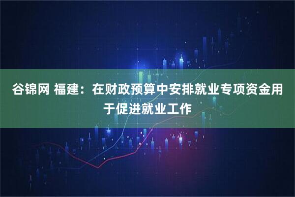 谷锦网 福建：在财政预算中安排就业专项资金用于促进就业工作