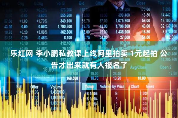 乐红网 李小鹏私教课上线阿里拍卖 1元起拍 公告才出来就有人报名了