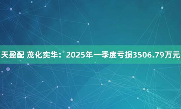 天盈配 茂化实华：2025年一季度亏损3506.79万元